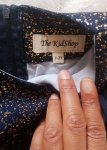Navy &amp; Gold Peplum Dress