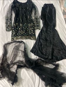 Black Sharara Set