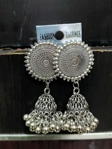 Silver Jhumka Earrings