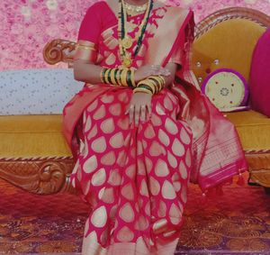 Red &amp; Gold Saree