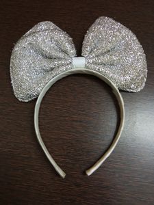 Sparkly Silver Bow Headband