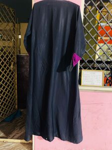 Black Abaya with Purple Detail