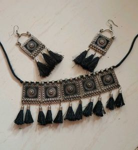 Boho Chic Tassel Necklace & Earring Set
