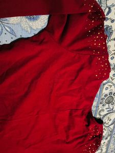 SASSAFRAS Red Embellished dress