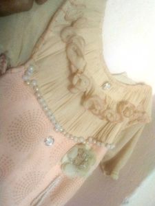 Vintage Peach &amp; Cream Dress