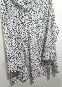 Plus Size Animal Print Shirt Dress