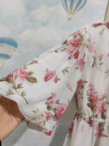 Floral White Chiffon Top