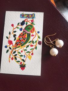 Real Pearl Drop Earrings