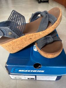 Skechers Blue Wedge Sandals