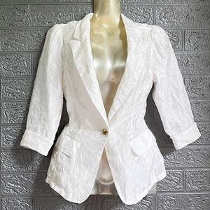 Single-Button Fitted Blazer for Women
