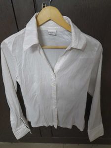 White Striped Button-Down Shirt