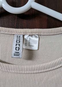 H&amp;M Light Pink Ribbed Top