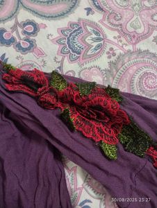 Purple Embroidered Top