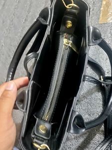 Black Woven Tote Bag