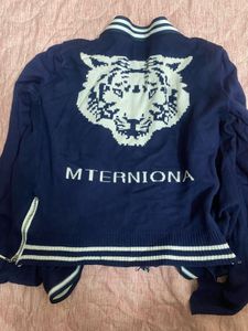 Printed Jacket In Blue Colour