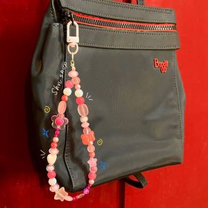 Pink Beaded Bag Keychain