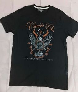 Mens Black Printed Tshirt