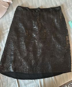Jet black Sequin Skirt