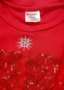 Firstcry Brand Red Sequin &amp; Star Tulle Frock/Dres