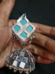 Mirror Jhumka Earrings