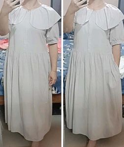 GREY PETER PAN COLLAR DRESS