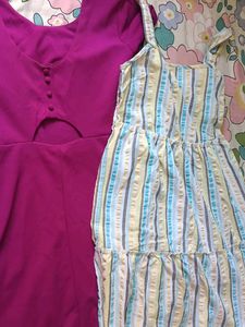 Dress Bundle: Magenta Cutout &amp; Striped Sundress
