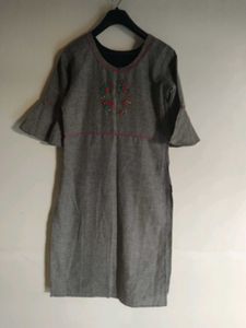 Embroidered Grey kurta