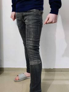 Charcoal Ripped Jeans(Men)