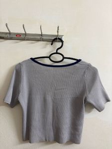 Ribbed Button-Up Crop Top