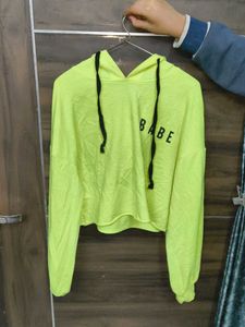 Shein Babe Neon Oversized Crop Sweatshirt