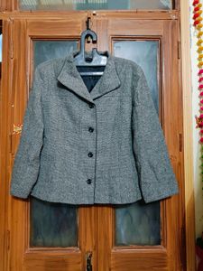 🇳🇿💫🎀Elegant Grey Herringbone Blazer