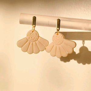 Beige Earrings Set Of 2