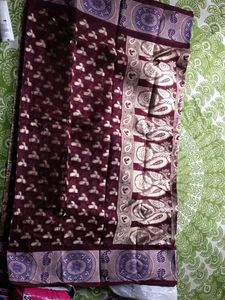 Vintage Maroon &amp; Gold Sari Fabric