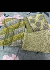 Green Printed Kurta Set