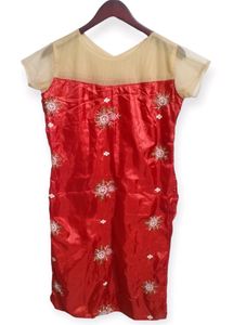 Red and Gold Traditional Embroidered Dress (Woman)