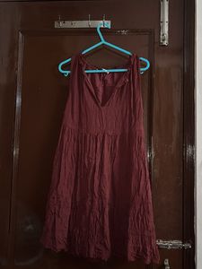 Casual Brown Sleeveless Dress