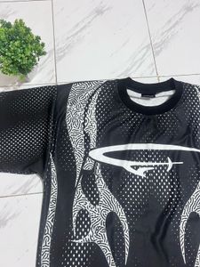 Graphic Print Mesh T-Shirt