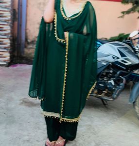 Green Straight Work Kurti