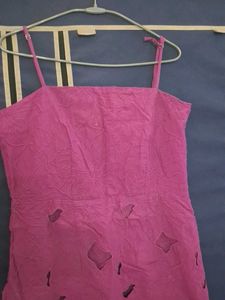 Pink Distressed Mini Dress ,HnM