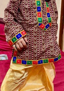 Embroidered  Kurta Pyjama Set Fr 2-3 Year Olds