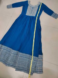 Elegant Blue Ethnic Anarkali Gown with dupatta
