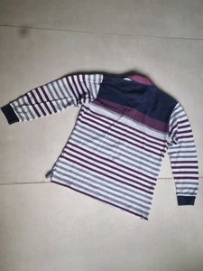 Striped Long Sleeve Polo Shirt
