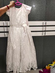 Girl's White Lace Dress