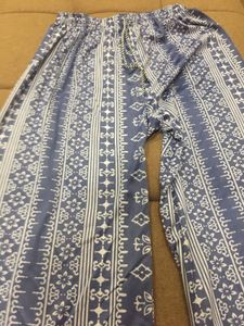 Free size up to 2xl  Blue  Patterned Wide Leg Pant