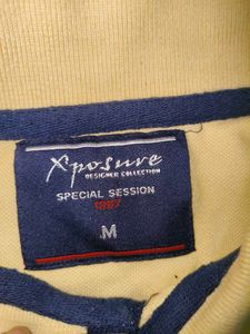 Premium Xposure Polo T-Shirt | Size M | Beige-Navy