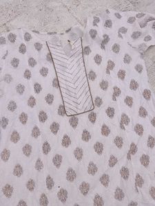 Elegant White Printed Kurta