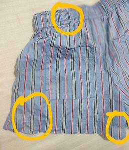 Casual Blue Striped Shorts