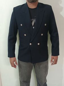 NAVY BLUE DOUBLE BUTTON BLAZER