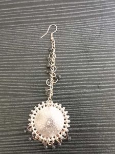 Silver Tone Drop maang tika