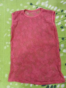 Pink and blue Floral Sleeveless Top combo